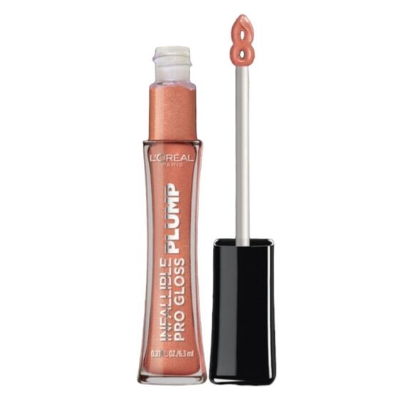 ❤️ 3/$15 L'Oreal Infallible Pro Plump Lip Gloss Hyaluronic Acid 609 Lucid Glow - Picture 1 of 8
